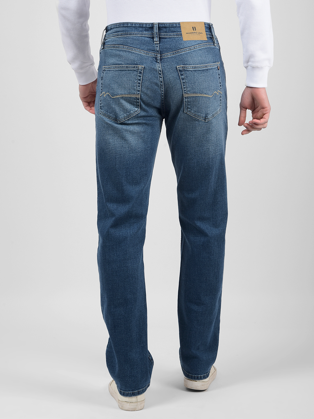 Numero Uno Men Solid Dark Blue Jeans